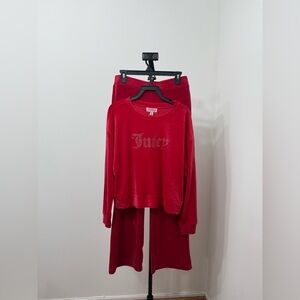 Juicy Couture Coco Red Velour Tracksuit Set